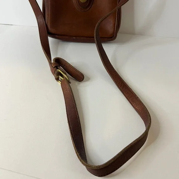 Vintage Coach Murphy Turnlock Leather Crossbody Bag British Tan Leather - Picture 6 of 12